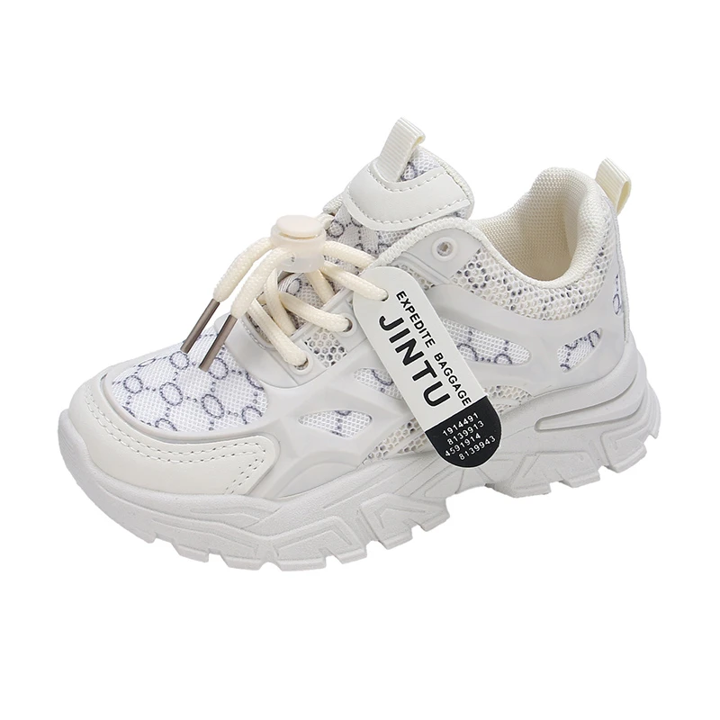 Kids Sports Shoes with Rotating Buttons Students Casual Running Shoes Thick Soft Sole 2025 New Children Sneakers Comfortable