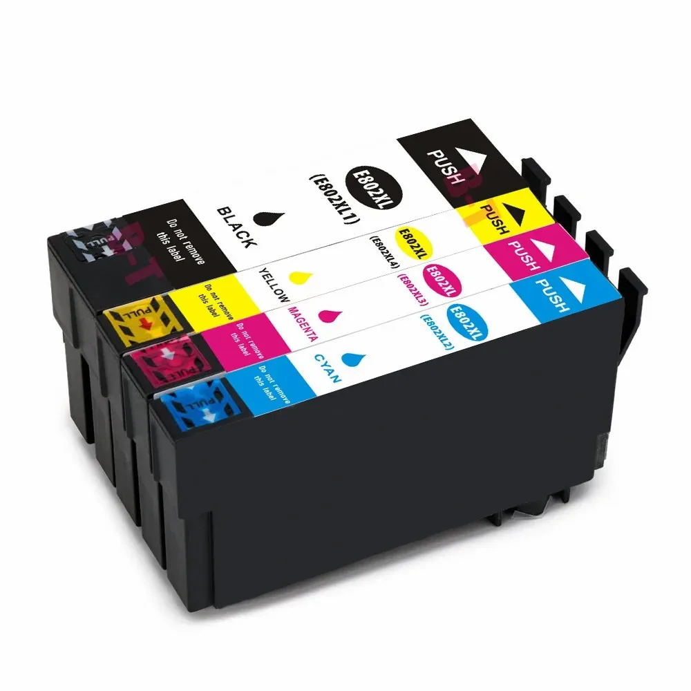 

4 шт., картриджи для принтера EPSON T802XL 802-I