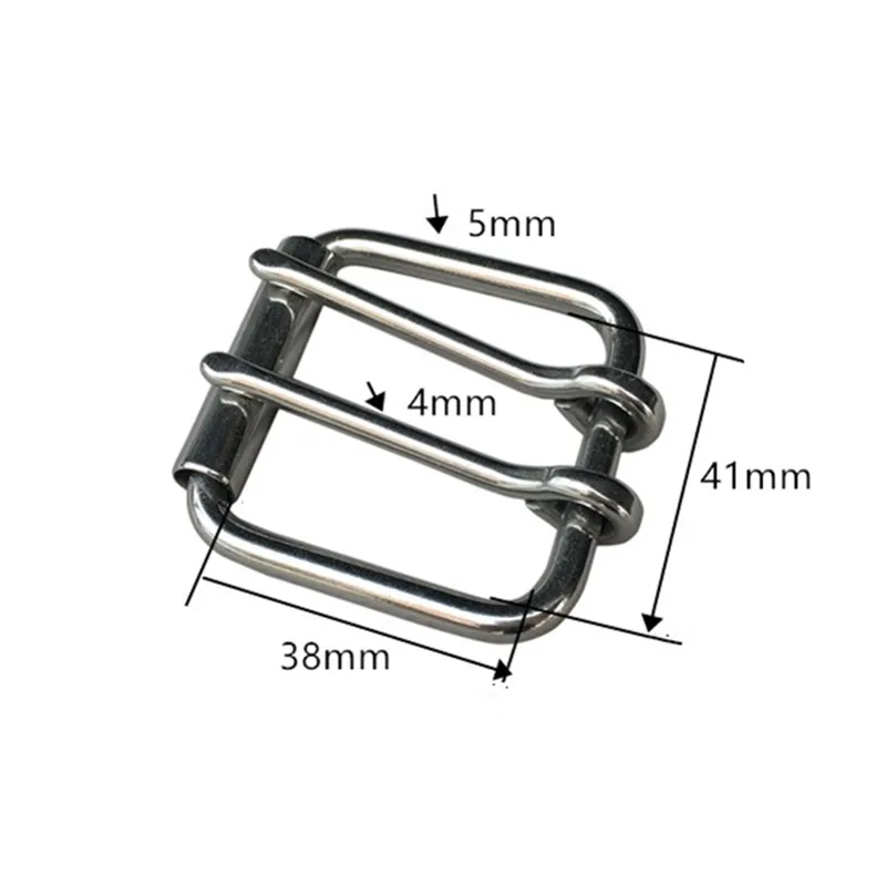 Stainless Steel Double Pin Buckle Solid Cowboy Belt Hardware Roller Wastband Head 44mm 41mm 60mm 6
