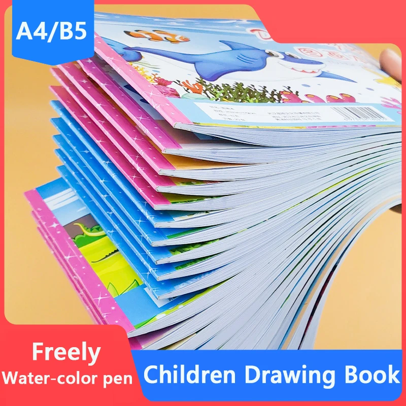 

A4 B5 Children Drawing Book Water-color Blank Picture Book Cartography Four Cartoon Cover For Water Color Oil Pencil Crayon