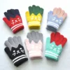 Cute Children Thickened Warm Gloves For Students 6-11Y Winter New Cat Knitted Mittens Outdoor Knitting Cycling Skiing Gloves 5