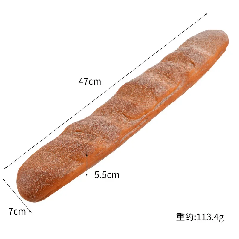 thumbnail image 1 of Pan artificial, tostada, baguette de PU suave, modelo de comida, pan falso, adornos de simulación, modelo de habitación, accesorios de fotografía a escala, 1 of 5