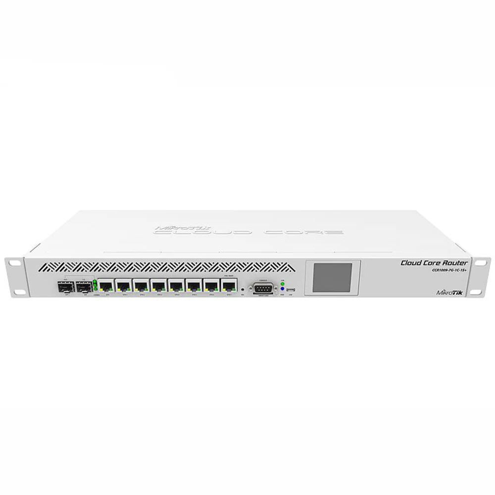 

MikroTik CCR1009-7G-1C-1S+ 1U Rackmount, 7x Gigabit Ethernet, 1x Combo Port (SFP or Gigabit Ethernet) RouterOS L6 Router