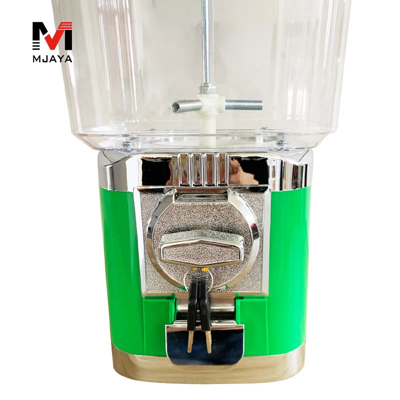 1Pcs High Quality Candy Gum Ball Green Vending Machine Candy Dispenser Capsule Toy Bouncing Ball Vending Machines Coin Vendor