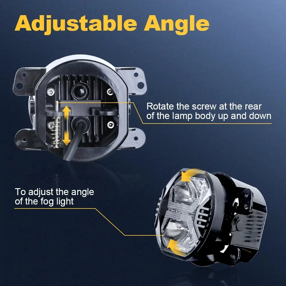 for Jeep Wrangler JK Unlimited JKU 2007-2018 4-inch LED Fog Lights with DRL ,E-Mark Certified Adjustable Beam Angle Signal Lamp detail image 4