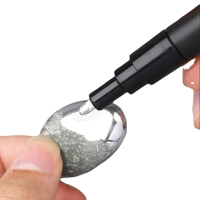 Paint Pen Electroplating Mirror Silver Paint Pen Hand-repair Chrome-plated Metal Waterproof Tire Ceramic Touch-up 1mm/2mm Nib