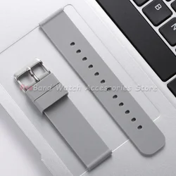 Waterproof Silicone Quick Release Watch Strap - Soft Rubber Wristband - 20mm (Grey)