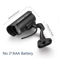 Caméra de Surveillance intelligente factice intérieure/extérieure, dôme domestique, fausse caméra de sécurité CCTV étanche avec lumières LED rouges clignotantes 5