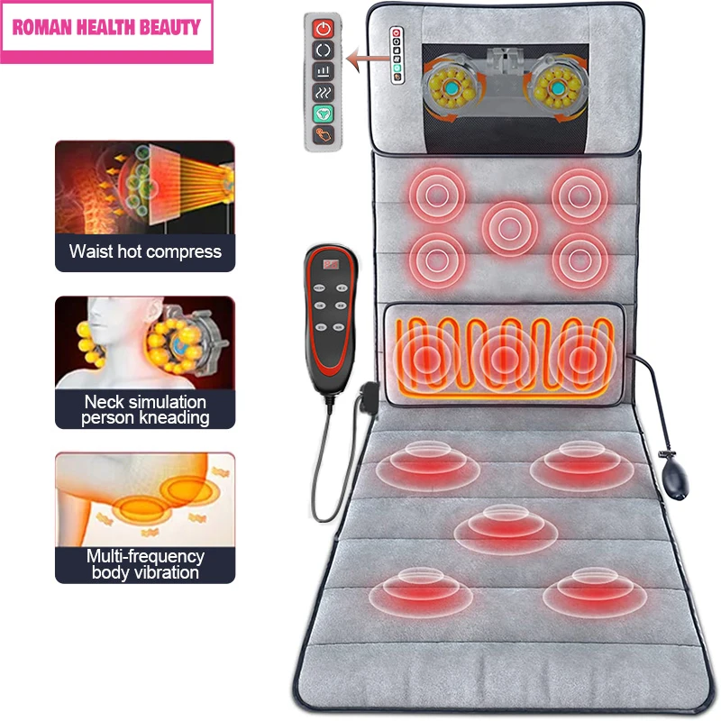 ElectricMassageMatwith10Motors9ModesandHeatVibrationMassager