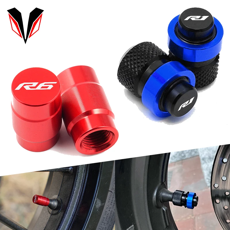 

For Yamaha YZF R6 R1 R1M R3 YZF-R6 YZF-R1 YZF-R3 Motorcycle Accessories CNC Wheel Tire Valve Stem Caps Airtight Covers