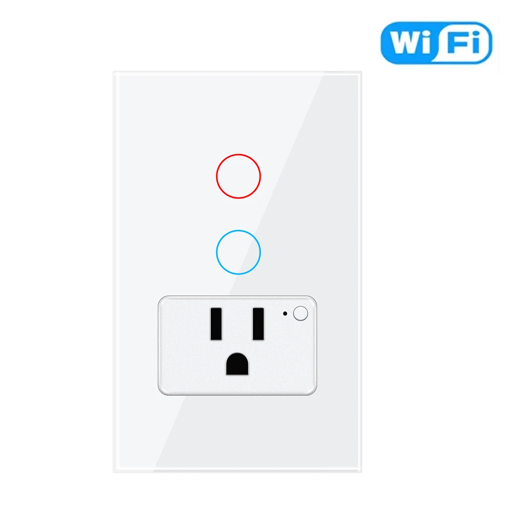 Description Picture 4 of itemTuya WiFi Smart Light Switch Mexico US Wall Socket With American Plug Outlet Glass Panel Smart life Support Alexa Google Home