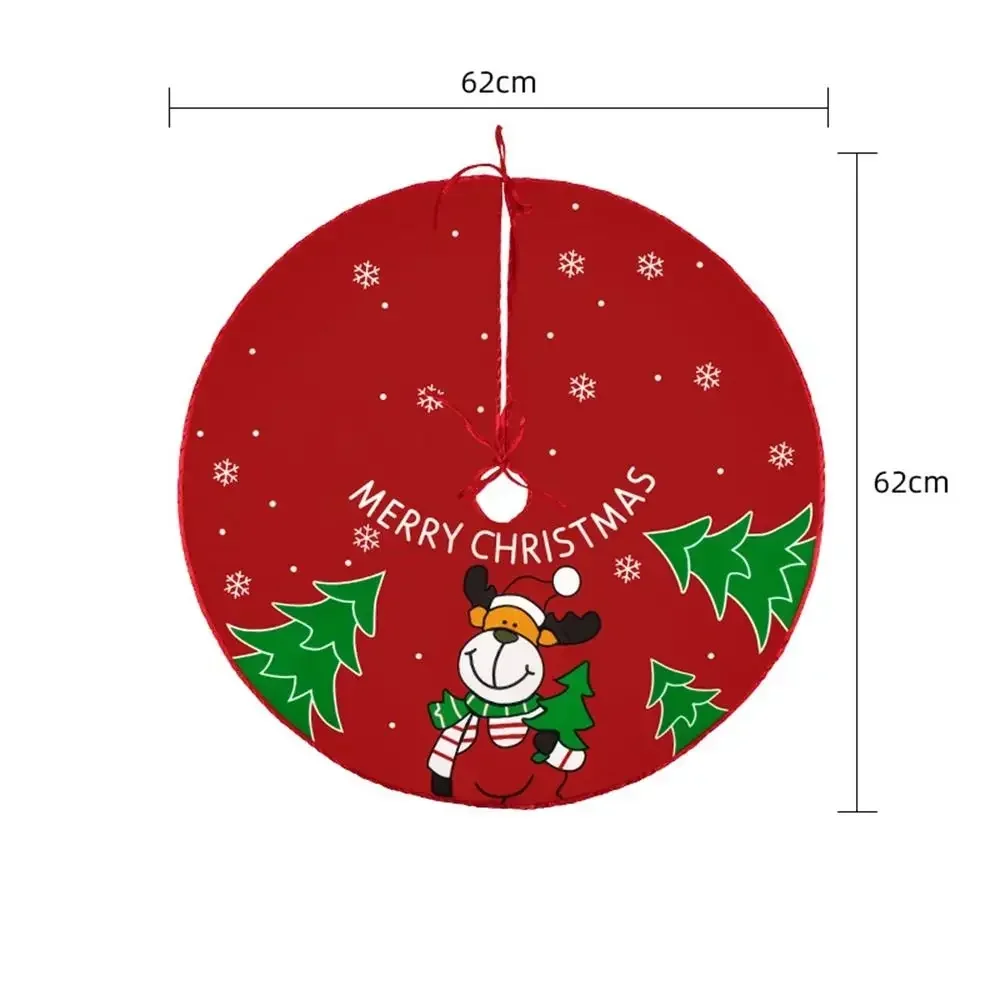 Merry Christmas Decorations for Home Xmas Ornaments Navidad 62CM Cartoon Christmas Tree Skirt Crafts Tree Surround Base