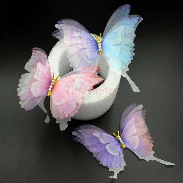 50 Pieces Organza Butterfly Bow Butterflies for Crafts Butterfly  Decorations