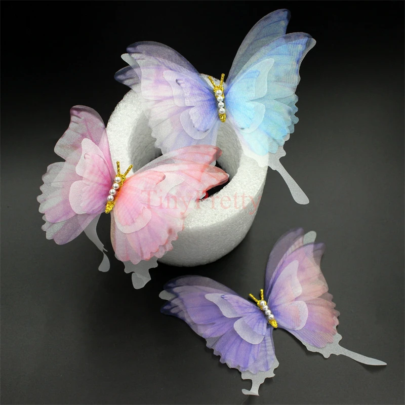 Butterflies Decoration Organza Organza Butterfly Accessory Organza