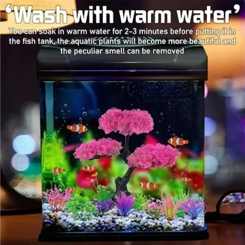 1Set Aquarium Artificial Plastic Plants Decorations for Fish Tank
