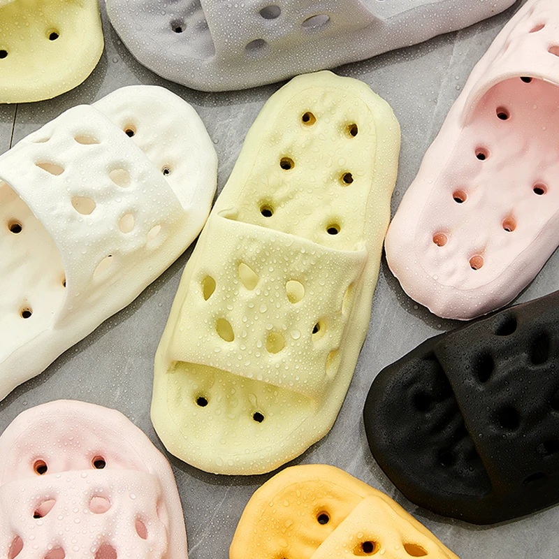 트렌드 커플 빠른 건조 욕실 슬리퍼, 미끄럼 방지 소프트 슬라이드, 편안한 샌들, 남녀공용 샤워 신발 쪼리 