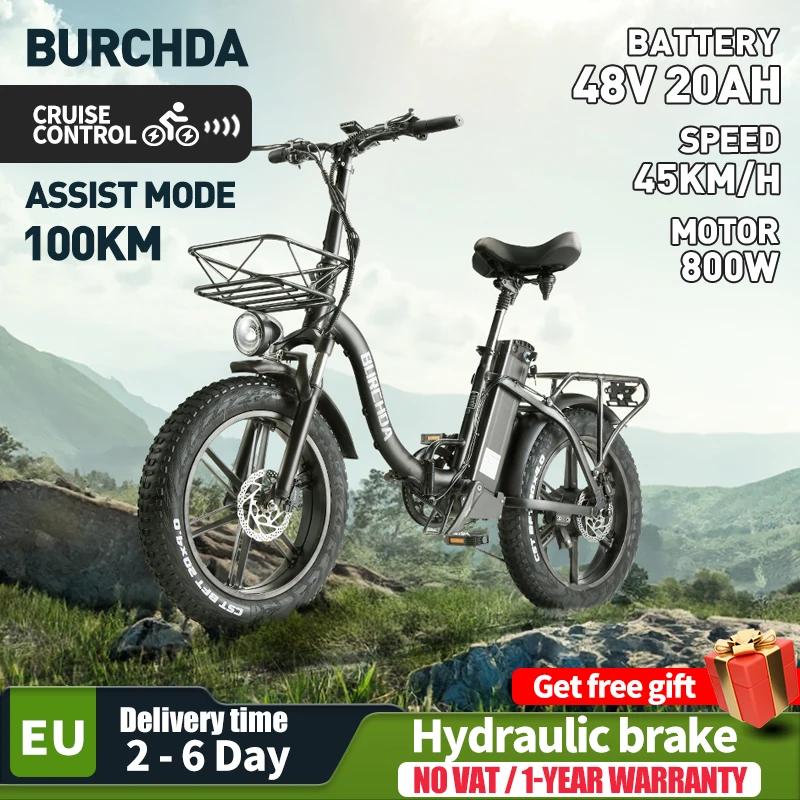 Jinghma R8S Bici Elettrica 20 Fatbike Mountain Bike Pieghevole Ebike 250W/800W Motore 48V/20Ah Batteria Shimano 8 Vel Pedal Assist 90Km E-Mtb Urbano A