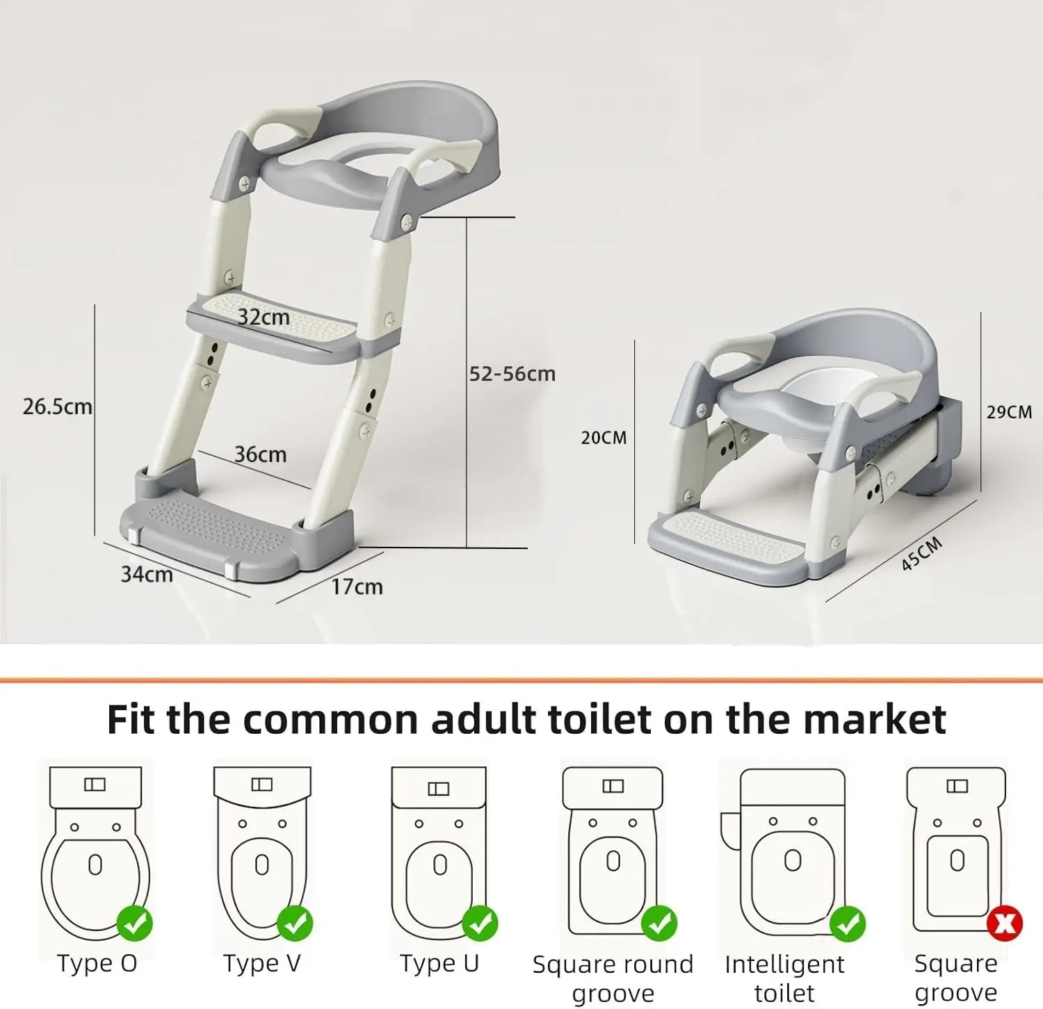 3-in-1 Kids Potty Training Seat with Steps, Foldable Toddler Toilet Ladder and Standing Potty Mode