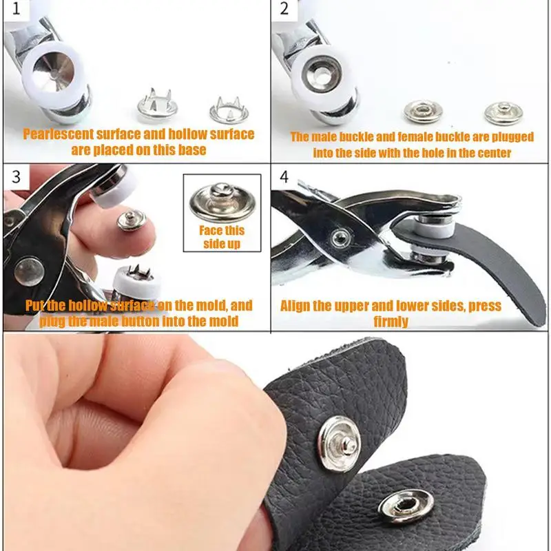 Snap Fastener Pliers Tool Set Accessories Metal Snap Button Fasteners Press  Studs Metal Buckle, Shoe Bag Belt Hole Snap Tool - AliExpress