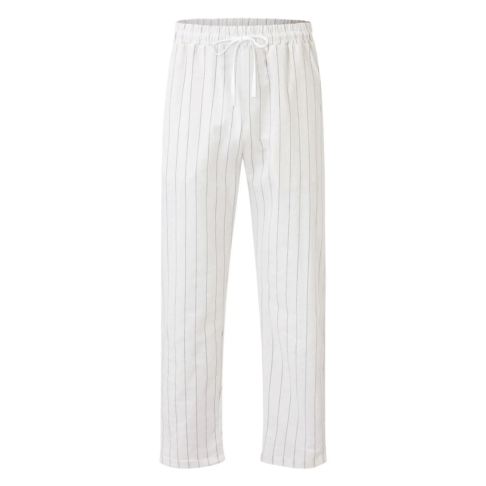 Men Spring And Summer Pinstripe Cotton Sports Pants men pants