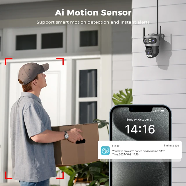 BESDER 15MP Wifi Camera Outdoor Auto Tracking Multi Screens 5X Digital Zoom PTZ Security Protection CCTV Surveillance O-Kam Pro 5