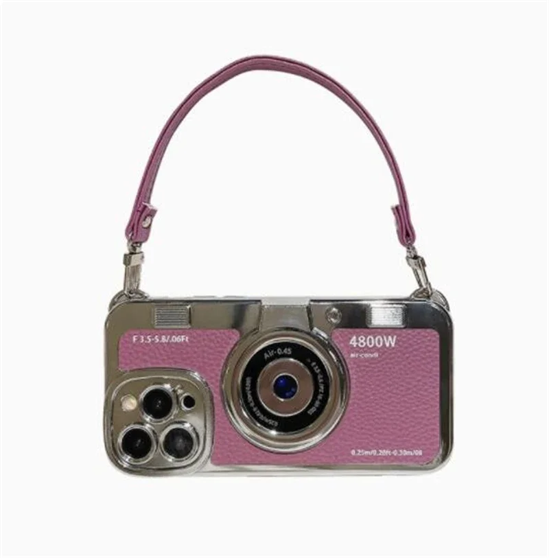 Vintage-Inspired TPU Soft Phone Case with Crossbody Strap Cover