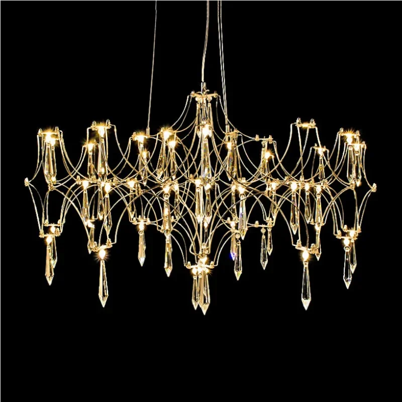 

Nordic Italian designcrystal chandelier,postmodern luxury villa duplex,living room,kitchebedroom LED light cube lighting fixture