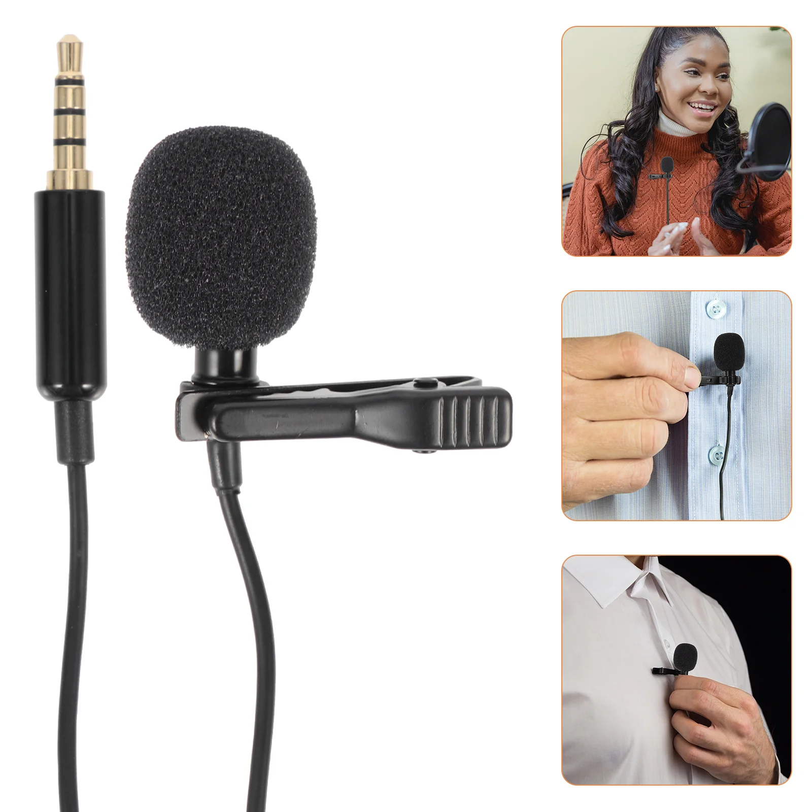 

Cell Phone Accessories Lavalier Microphone 35mm Telephone Replacement Lapel Clip Tiny