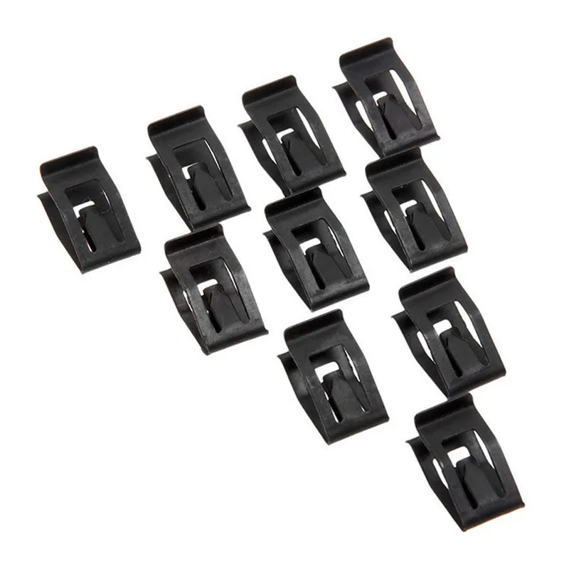 Car Fastener Clip Kit 10Pcs Universal Car Front Console Dash Dashboard Auto Trim Metal Retainer Black Rivet