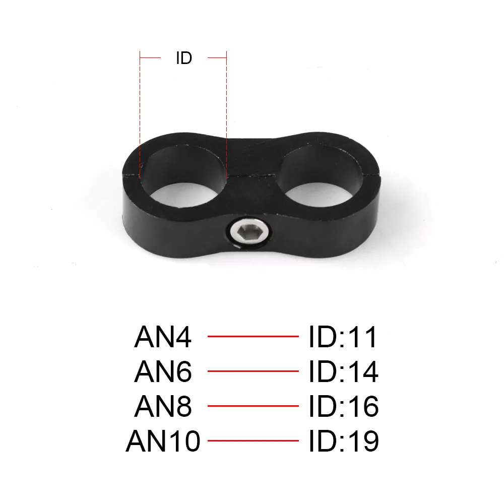 Hose Clamps Hose Separator Braided Rubber Hose Line Clamp Aluminum Anodized Line Separator Divider Clamp Kit AN4 AN6 AN8 AN10 AN12
