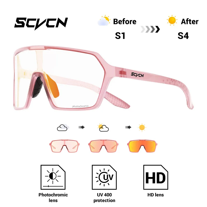Unisex Photochromic Outdoor Sports Sunglasses - UV400 Protective Eyewear for Cycling, Running, and Hiking