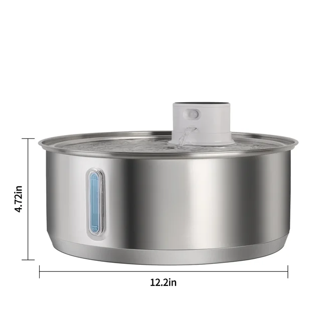 Sfd5df5fc1fe24ae9b0fae8df3e8d1243D.jpg Petavista 8L Automatic Stainless Steel Dog Water Fountain 5000mAh Wireless Pet Drinker Battery & Sensor 2 in 1 Dispenser for Dog