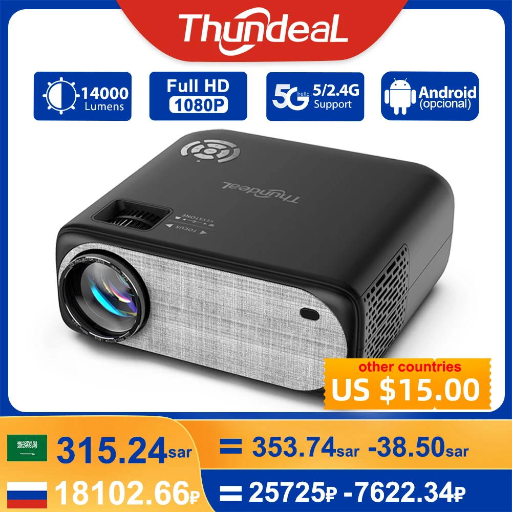 ThundeaL Full HD Projector 1080P WiFi LED Video Proyector TD97 Home ...