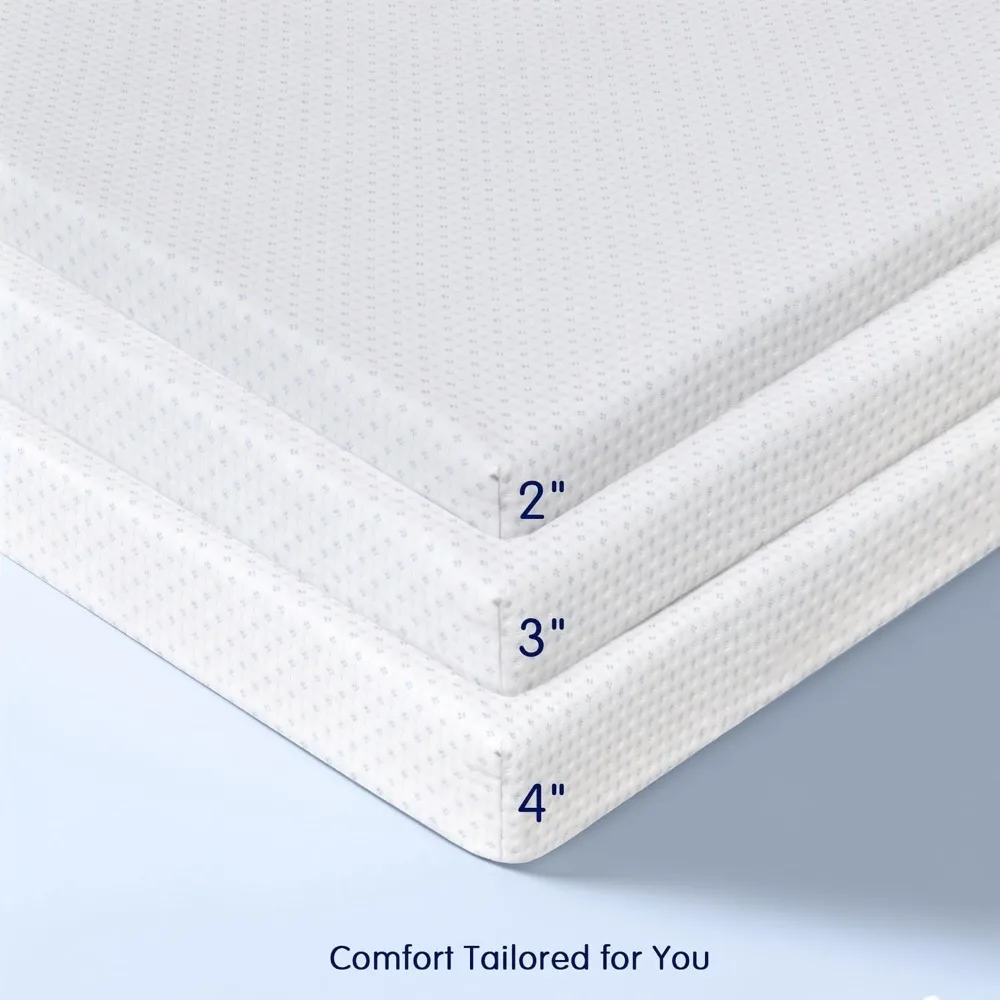 Gel-Infused Memory Foam Mattress Topper, High Density Cooling Bed Topper Pad with Breathable Removable Fitted Cover 6