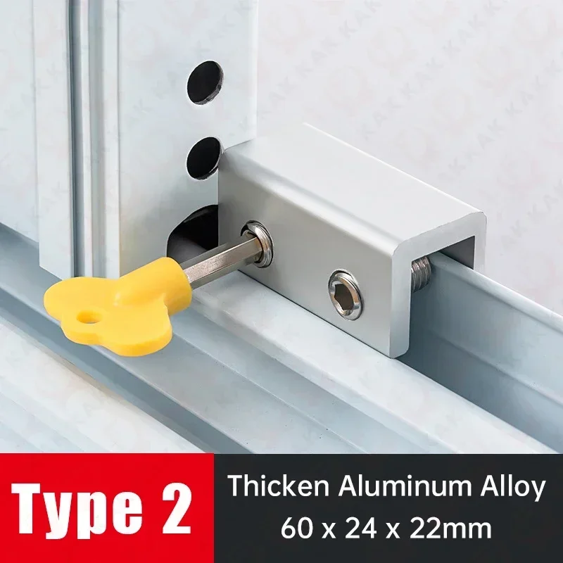 Adjustable Window Lock Stopper Safety Locks for Kids and Pets Anti-theft Door Lock Non Punch Sliding Window Hardware