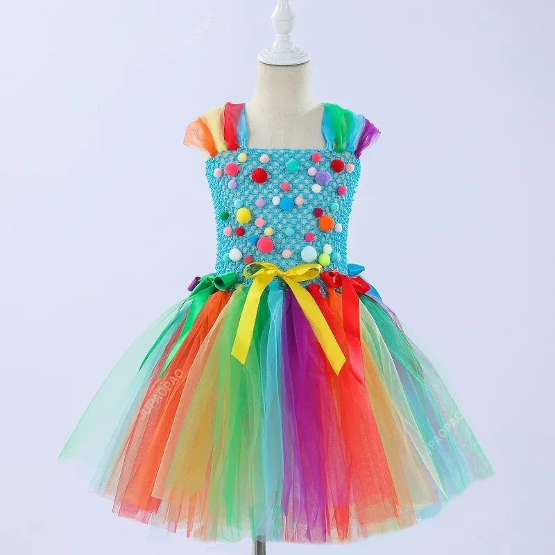 

Women Rainbow Tutu Skirt2 Layers Soft Short Tulle Mesh Pettiskirt Girls Christmas Halloween Cosplay Costumes Festival Outfits