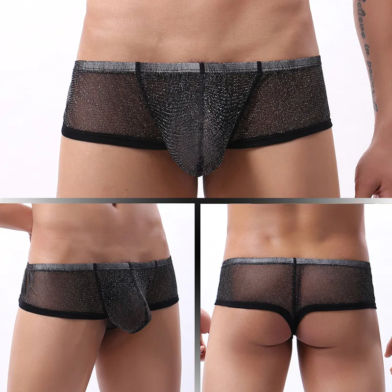 

Mens Sexy Boxers Low Rise Underwear Briefs U-Bulge Breathable Mesh Jock Strap Homme Slip Erotic String Homens Gay Underwear Men