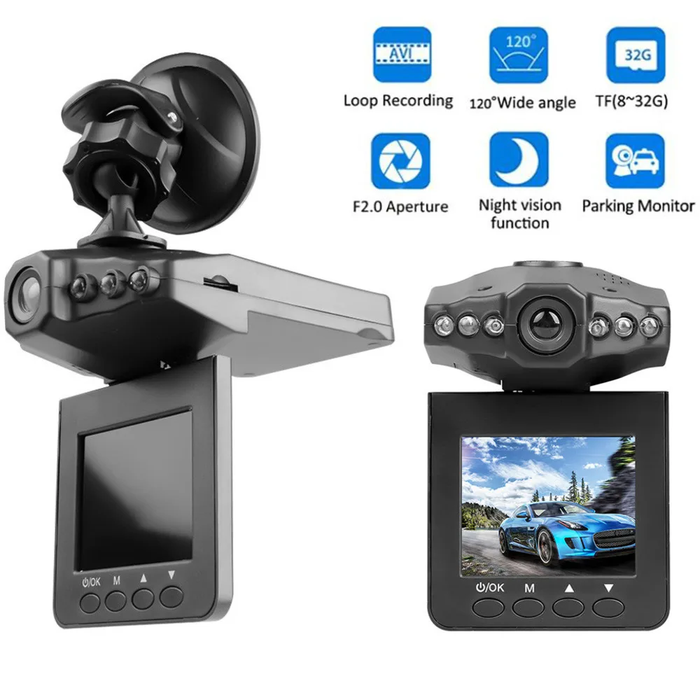 Auto Dvr 2.4 Pollici Dash Dam Car Camera Dvr 270 Gradi Whirl Dash Cam Led Ir Light Vehicle Road Dash Videoregistratore