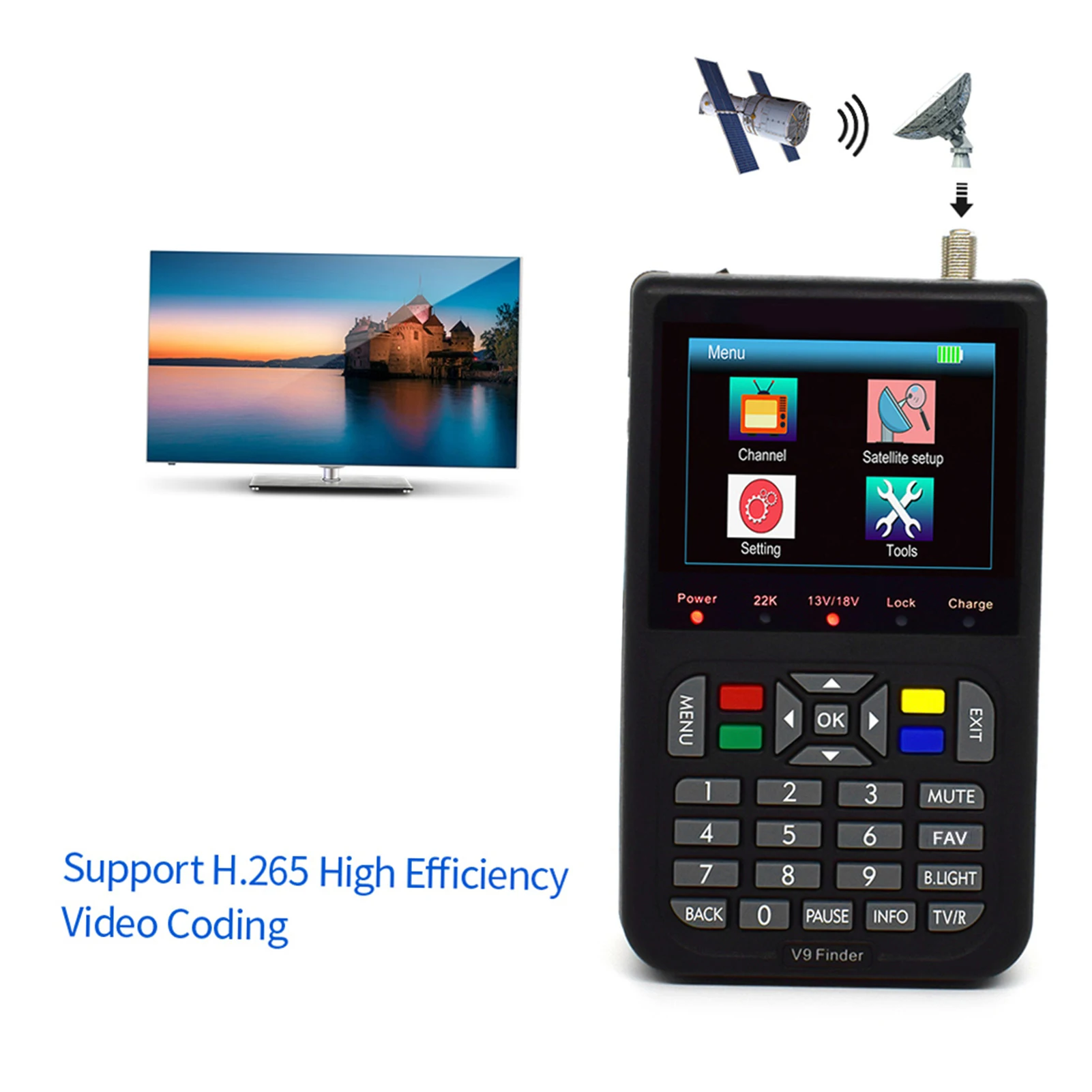V9 Finder Digital Satellite Finder LCD Satellite Digital Signal Meter Meter