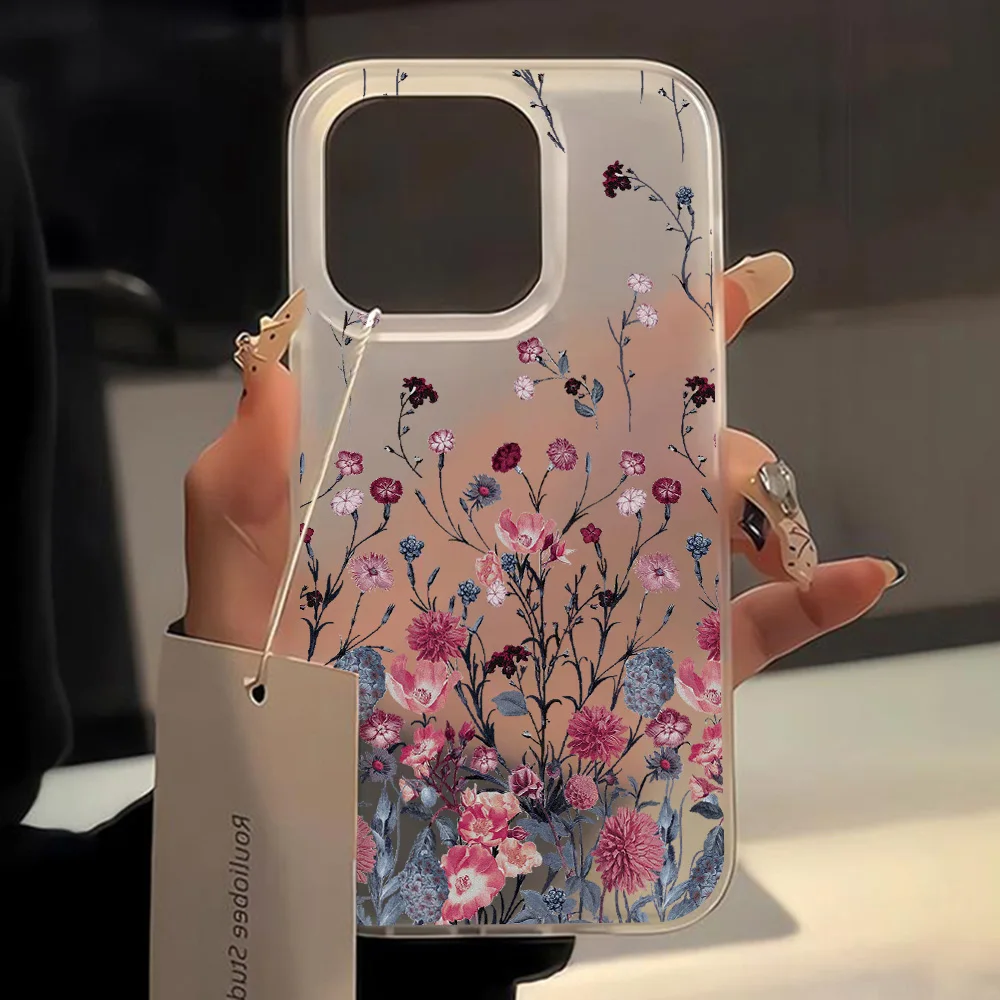 ตัวเลือกสินค้า เคสซิลิโคนกันกระแทก iPhone 16 Pro Max ลายดอกไม้