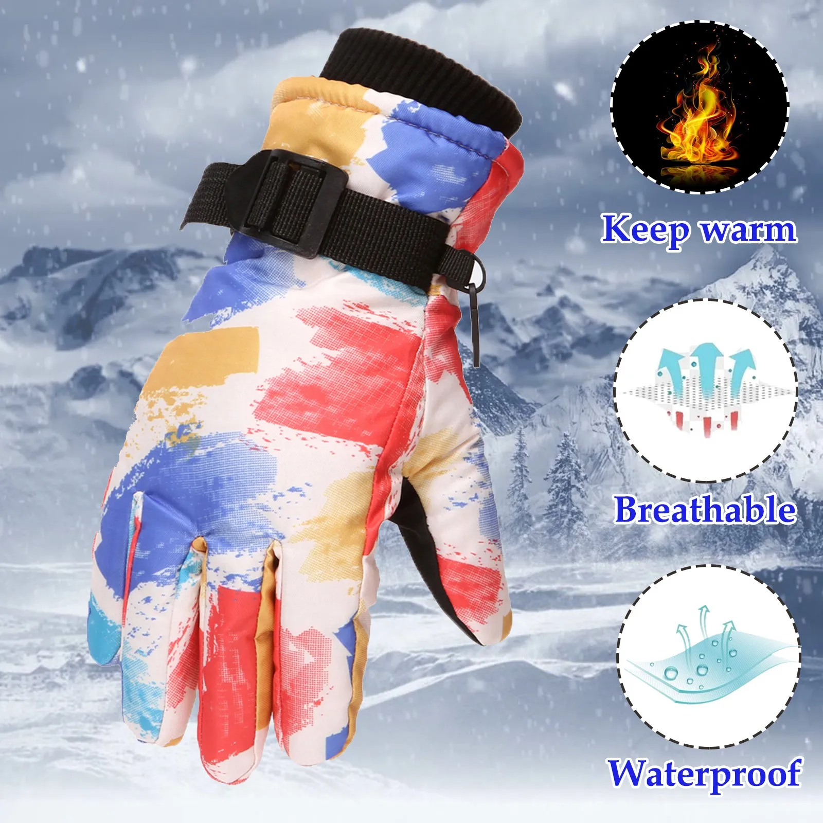 Winter Outdoor Kids Snow Skating Snowboarding Windproof Warm Gloves Perfect For 11 To 16 Years Old Young Boys Girls Gloves