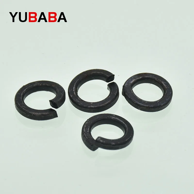 M2 M2.5 M3 M4 M5 M6 M8 M10 M12 M14 M16 TO M27 Carbon Steel Shells Pad Black Spring Lock Washer Car Elastic Gasket DIN127 GB93