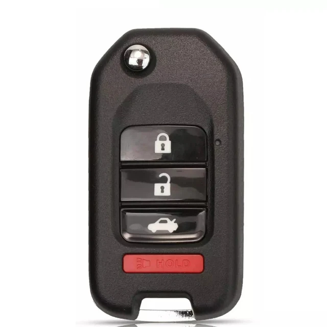 KEYECU Upgraded Uncut Flip Remote Key Shell Case 4B for Honda Accord Civic 2013 2014 2015 MLBHLIK6-1T key case,car key shell,key shell