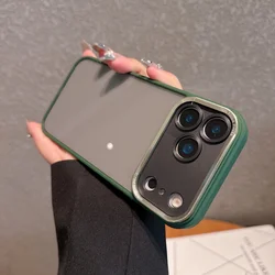 Premium Crystal Clear Shockproof Acrylic Case with Lens Protection - iPhone 15 (Green)
