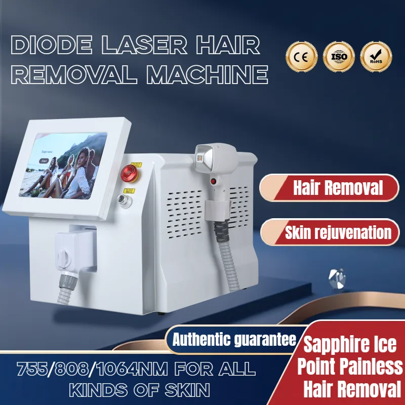 Hottest Depiladora Laser Diode Laser Painless Hair Removal Machine Permanent Ice Platin Cooling System 3Wavelength Big Promotion