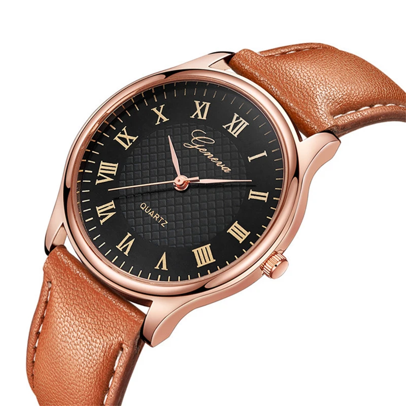 Men's Watches Geneva Brand Simple Business Wrist Watch Luxury Leather Strap Analog Quartz Wristwatches Man Clock montre homme 6