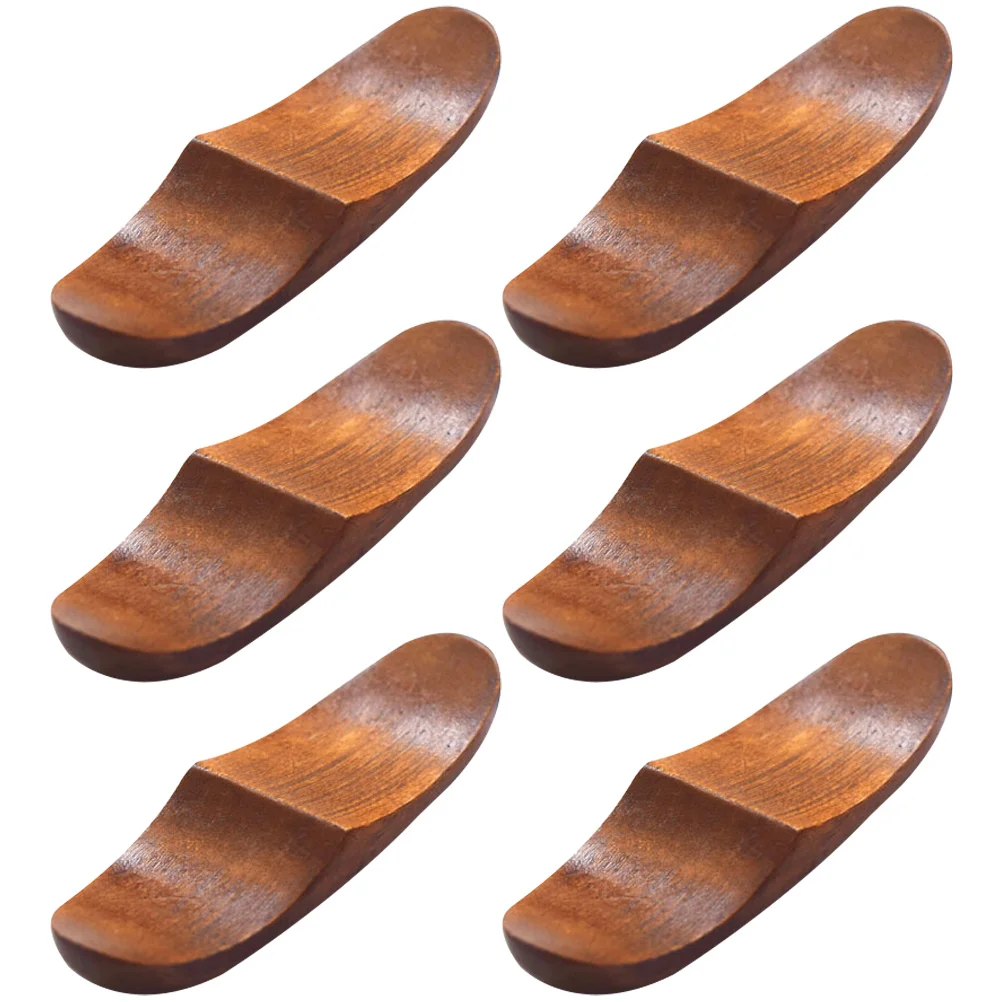 

6 Pcs Solid Wood Chopsticks Spoon Holder Japanese Rack Desktop Decorative Fork Rest Care