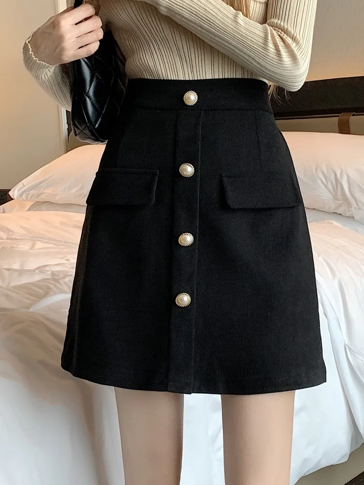 

Autumn and Winter2024 New Skirt Women's Plus size Fat mm High Waist Slimming Versatile A Word Sheath Short dress One-Step Skirt