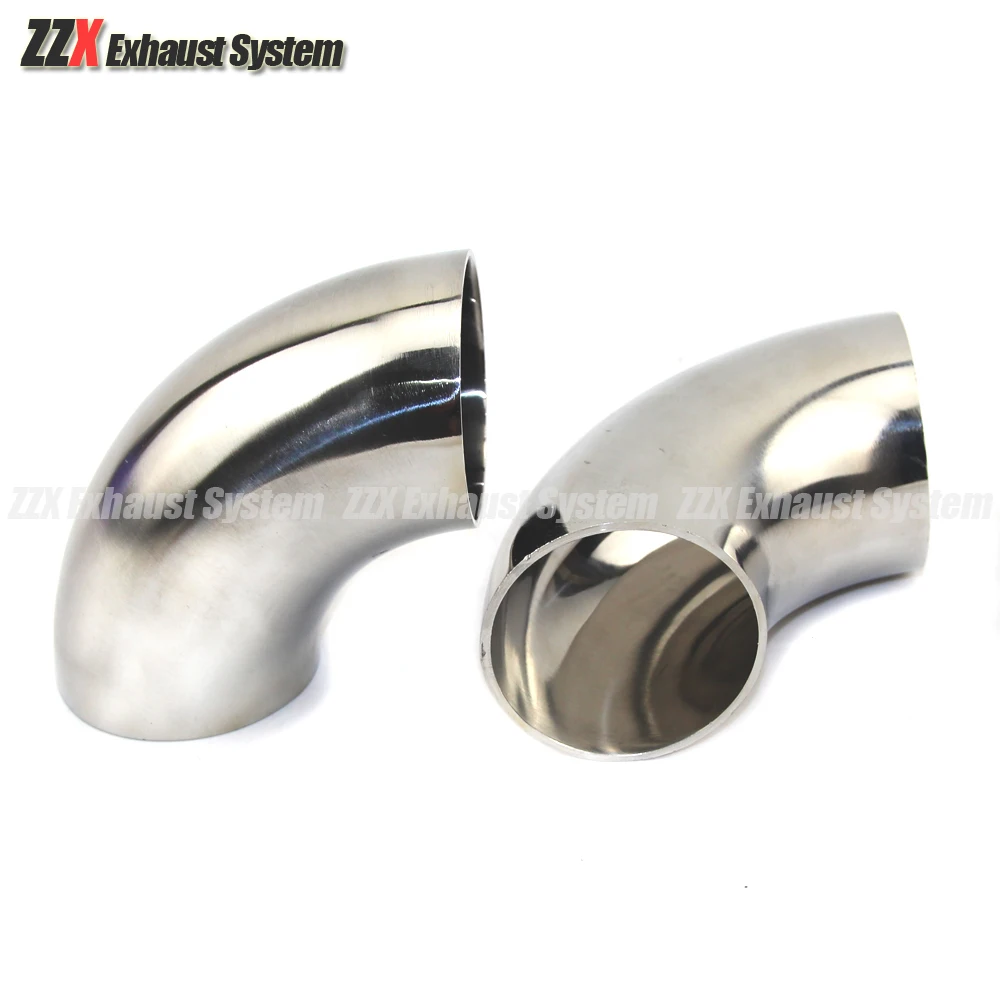 304 Stainless Steel 90 Degree Elbow Pipe Fittings Flange for Automobile Exhaust Pipe Connection OD38/45/51/54/57/60/63/70/76mm