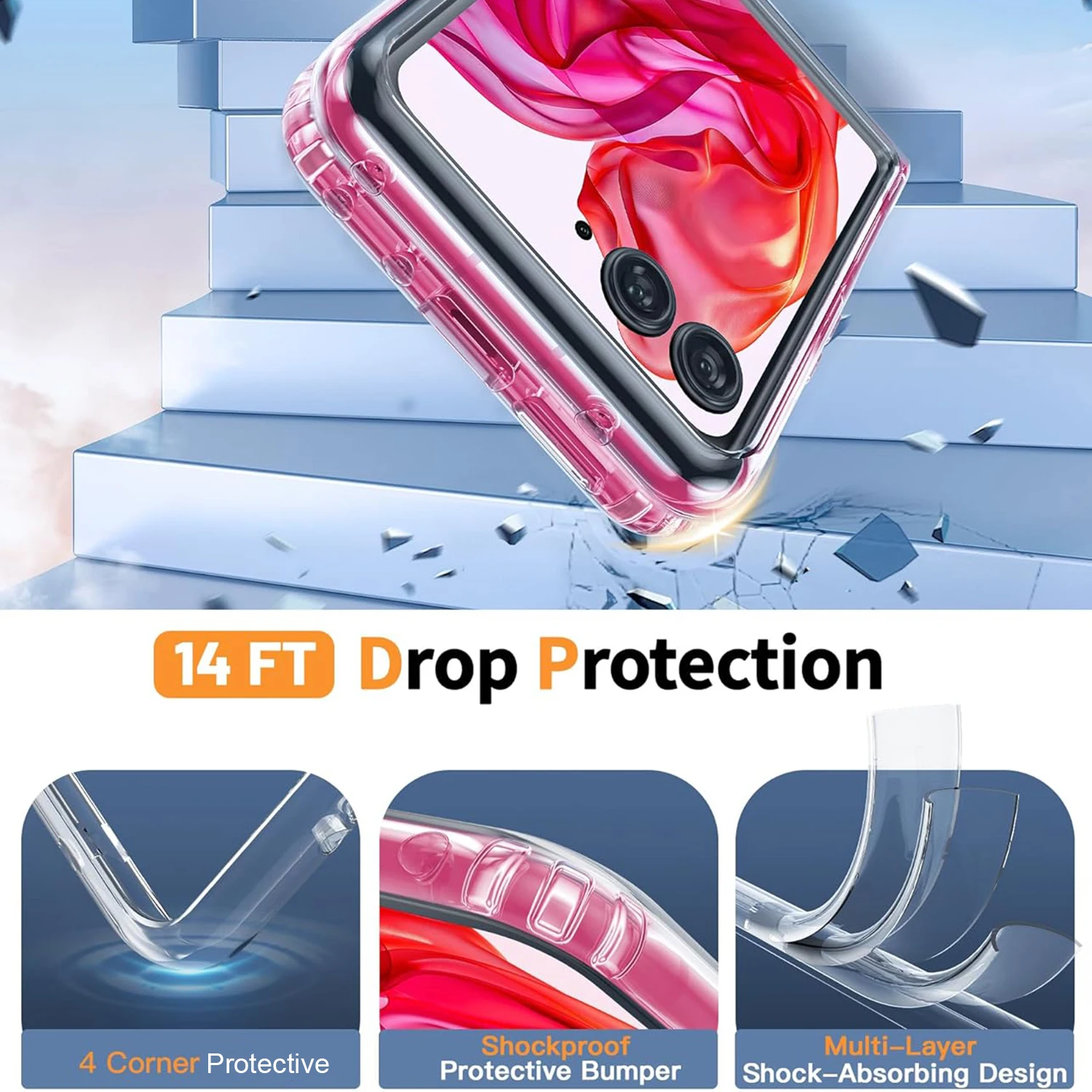 Slim Fit Transparent Shockproof Case with Soft Edges